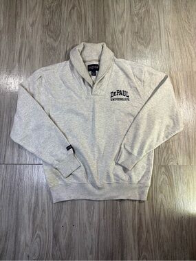 Vintage DePaul University Crewneck Sweatshirt Size Medium Pullover Grey 90s Vtg